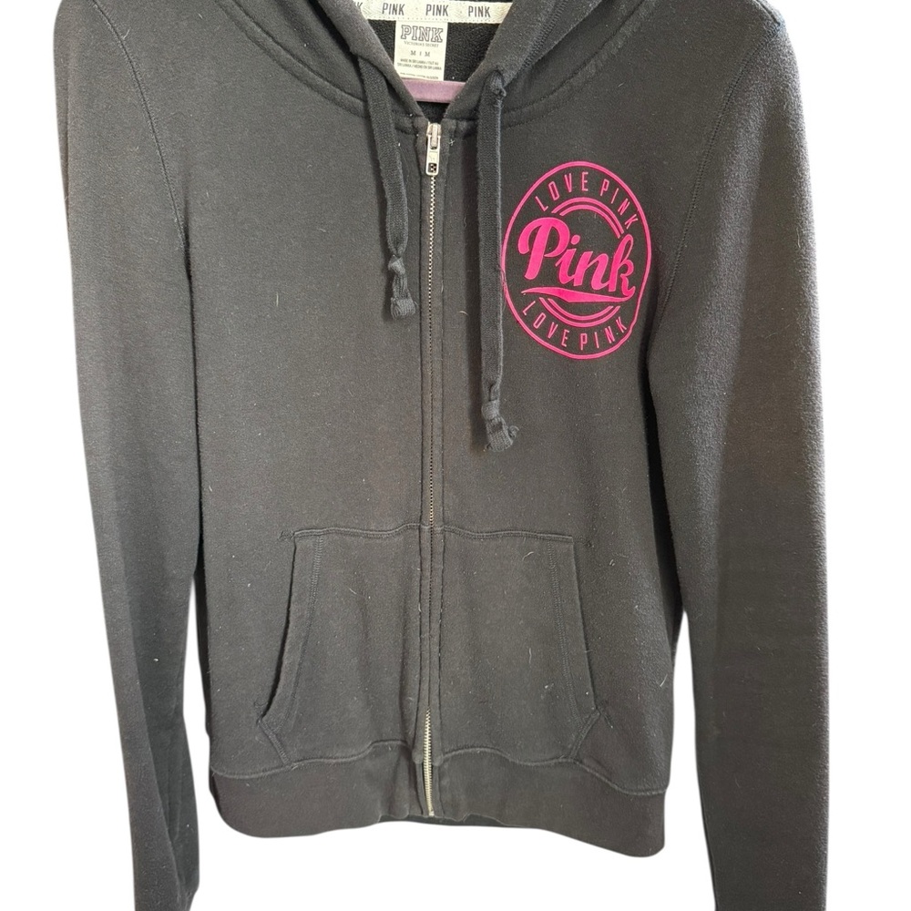 PINK Victoria's Secret Black Zip-Up Hoodie